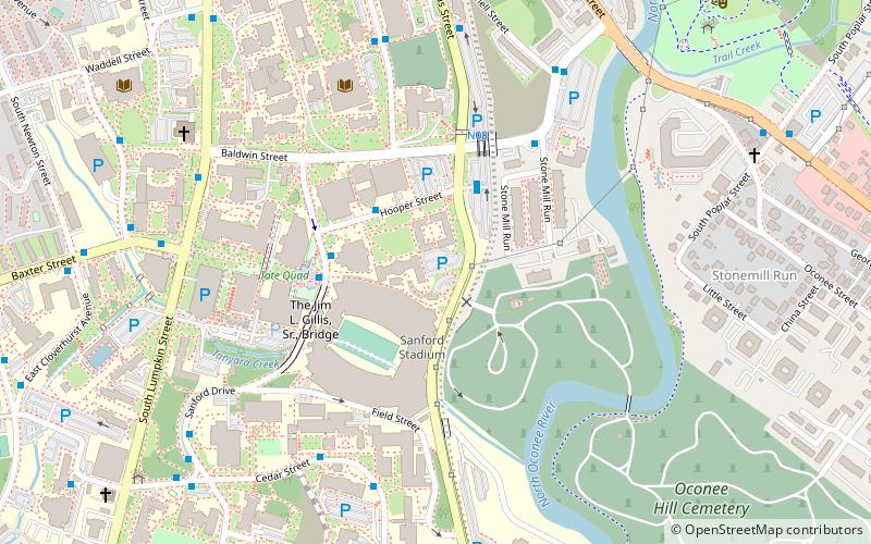 University of Georgia Campus Arboretum location map
