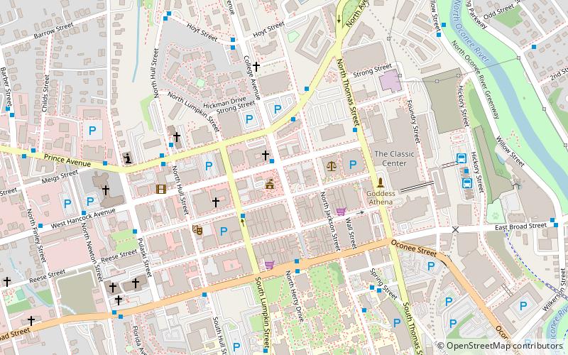 Downtown Athens Historic District location map