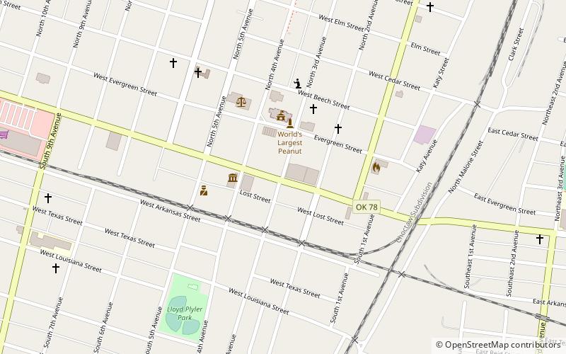 Durant Downtown Historic District location map
