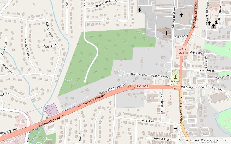 Roswell Historic District location map