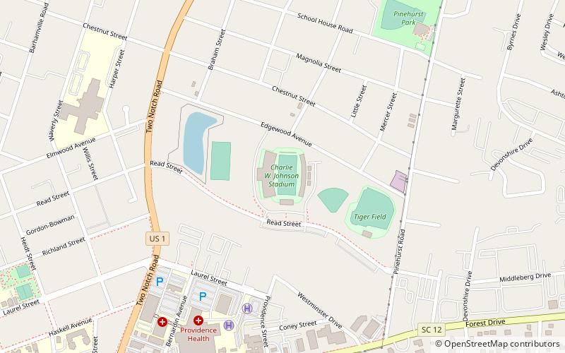 Charlie W. Johnson Stadium location map