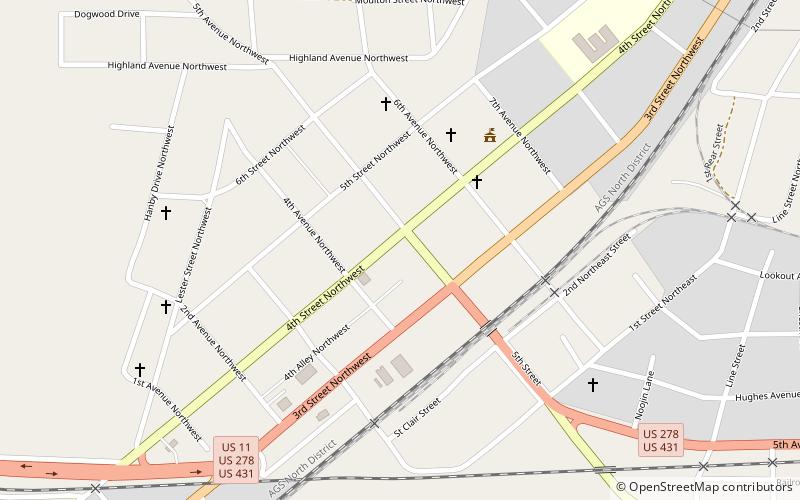 Attalla Downtown Historic District location map