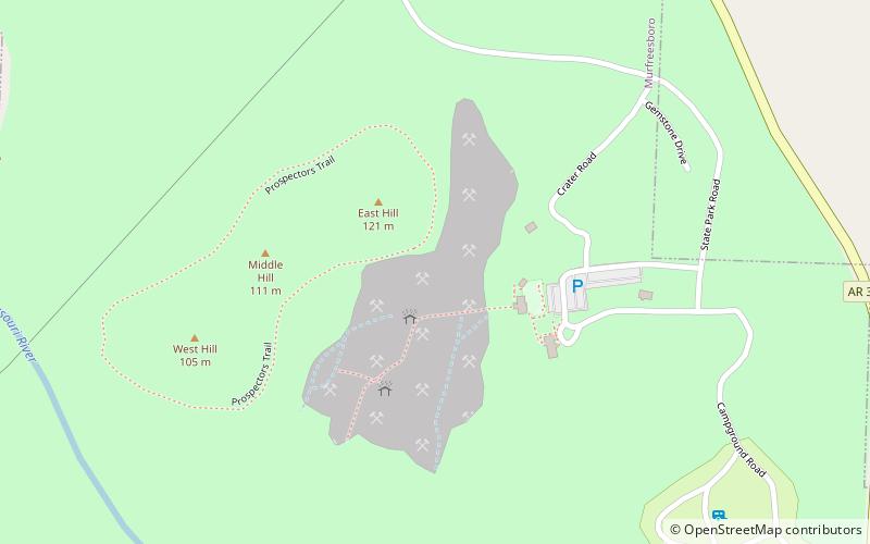 Park Stanowy Crater of Diamonds location map