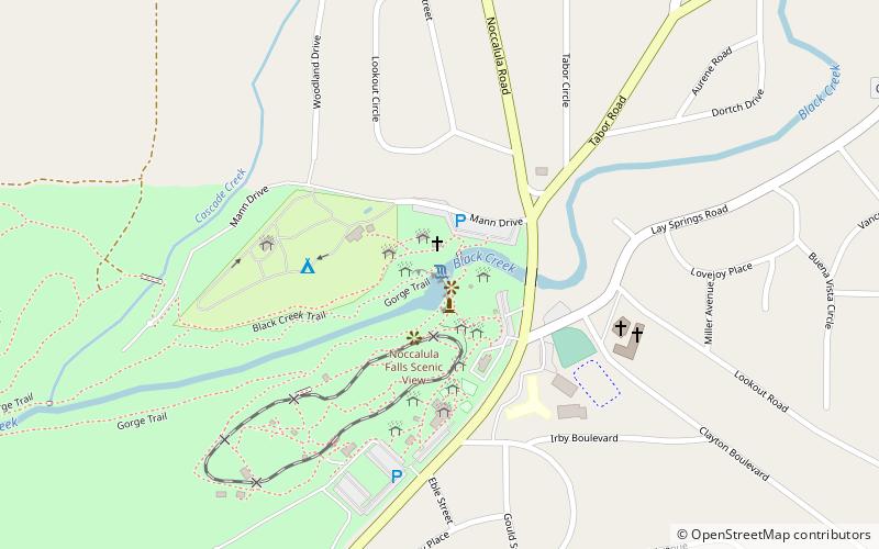 Noccalula Falls Park location map