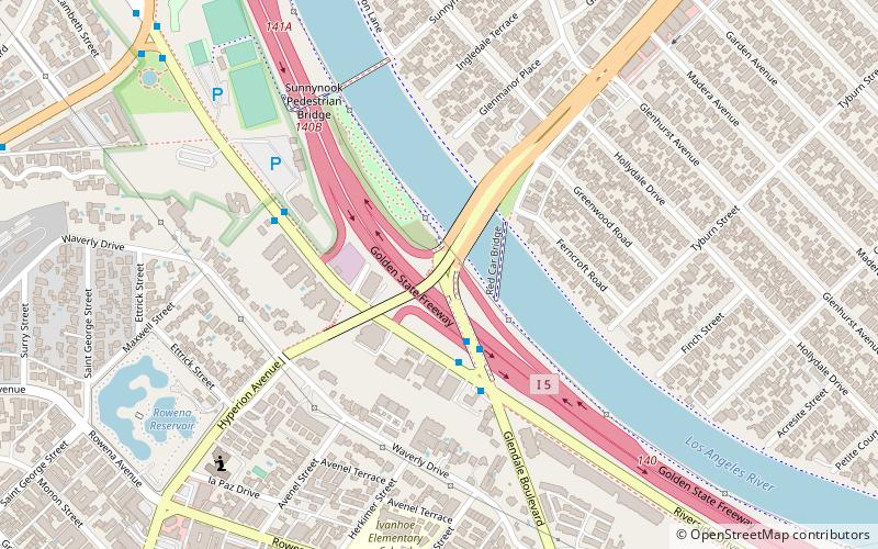 Glendale-Hyperion Bridge location map