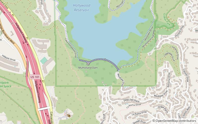 Mulholland Dam location map