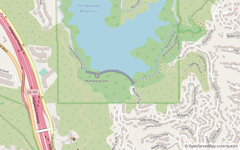 Hollywood Reservoir location map