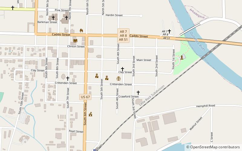 Arkadelphia Confederate Monument location map