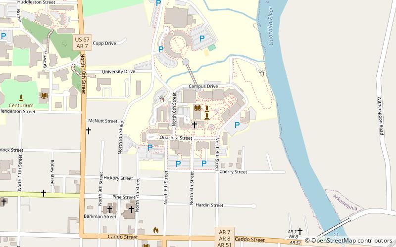 Ouachita Baptist University location map