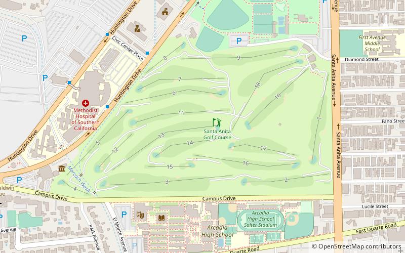 Santa Anita Golf Course location map