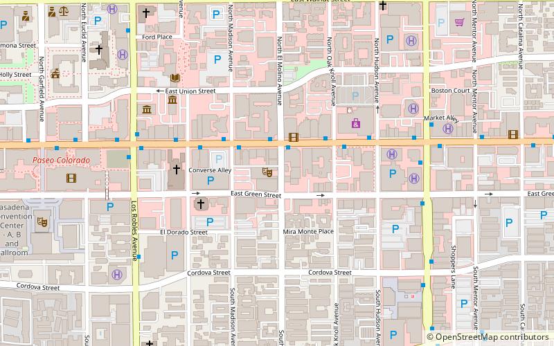 Pasadena Playhouse location map