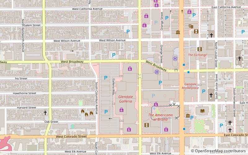 Glendale Galleria location map