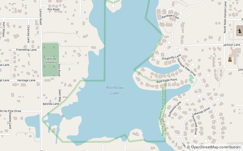 rainbow lake foret nationale dapache sitgreaves location map