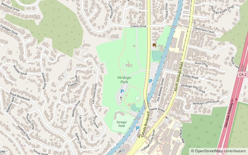 verdugo park la canada flintridge location map