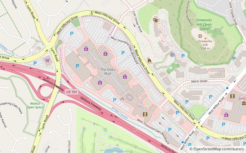 The Oaks Mall location map