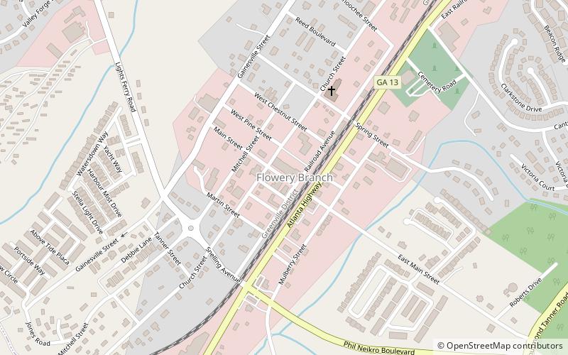 Flowery Branch Commercial Historic District location map