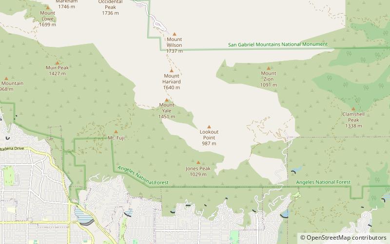 mount wilson toll road bosque nacional de angeles location map