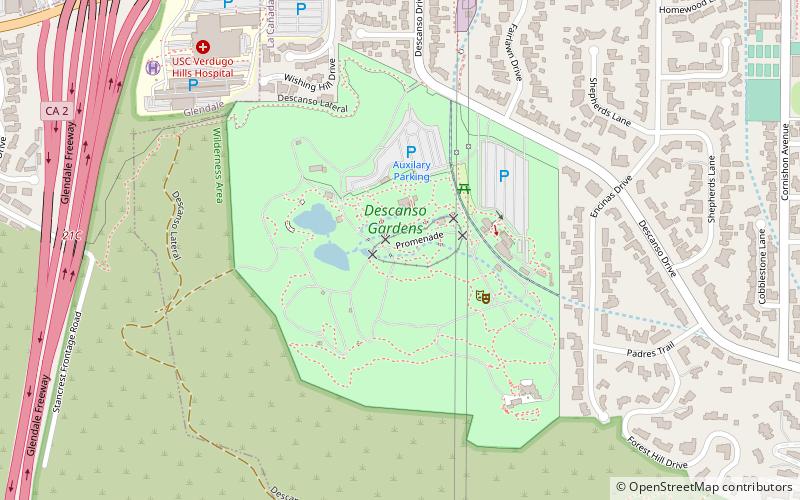 Descanso Gardens location map