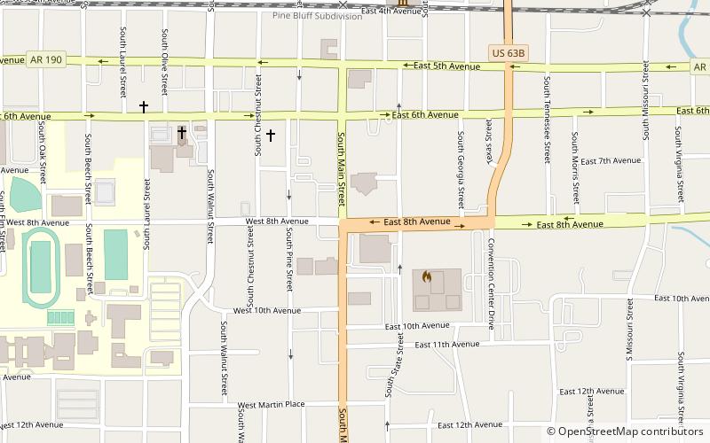 Pine Bluff Commercial Historic District location map