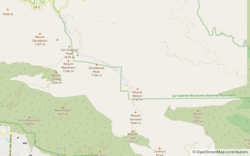khj tv fm tower san gabriel mountains national monument location map