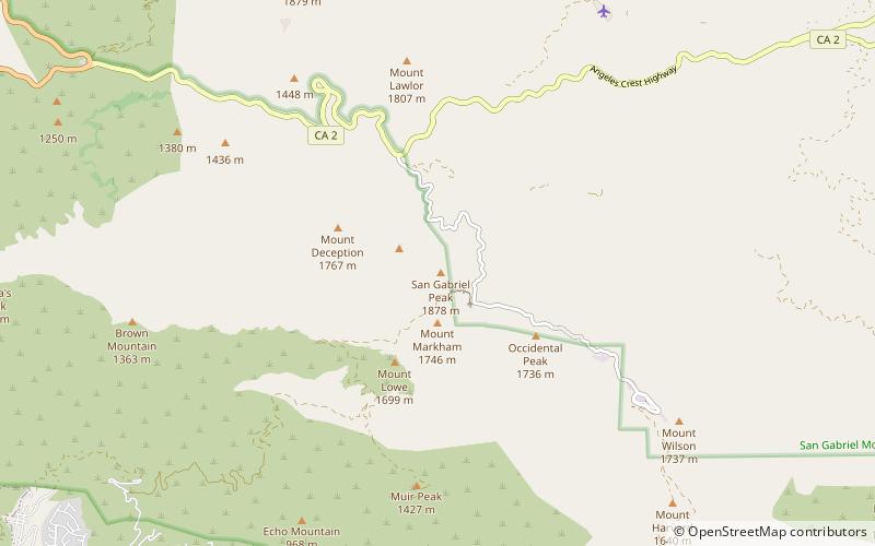 San Gabriel Peak location map