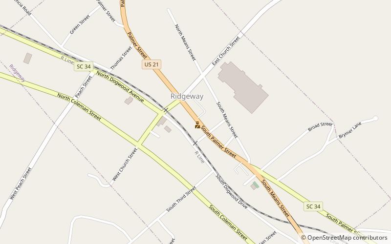 Ridgeway Historic District location map