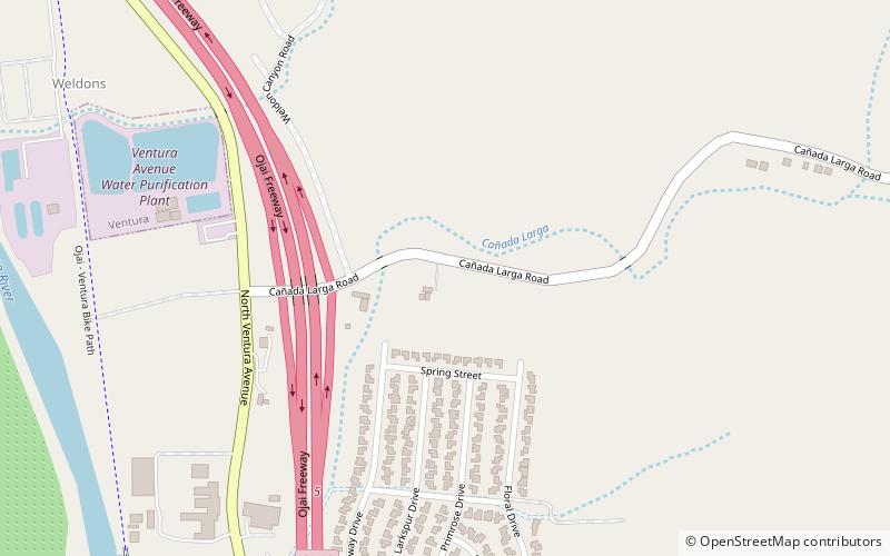 San Buenaventura Mission Aqueduct location map