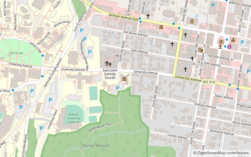 University of Mississippi Museum location map