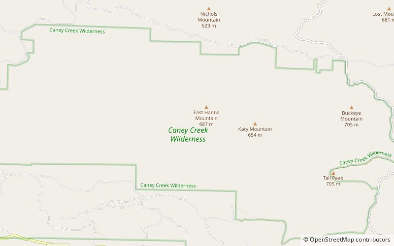 Caney Creek Wilderness location map