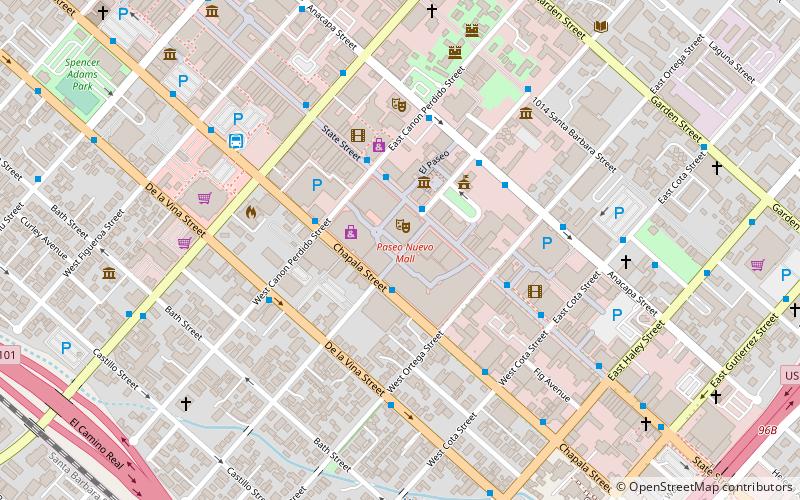 Paseo Nuevo Mall location map