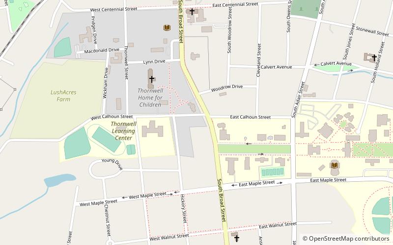 Thornwell–Presbyterian College Historic District location map