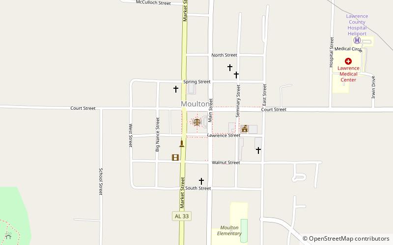 Moulton Courthouse Square Historic District location map