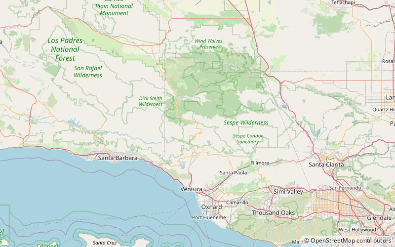 sespe gorge foret nationale de los padres location map