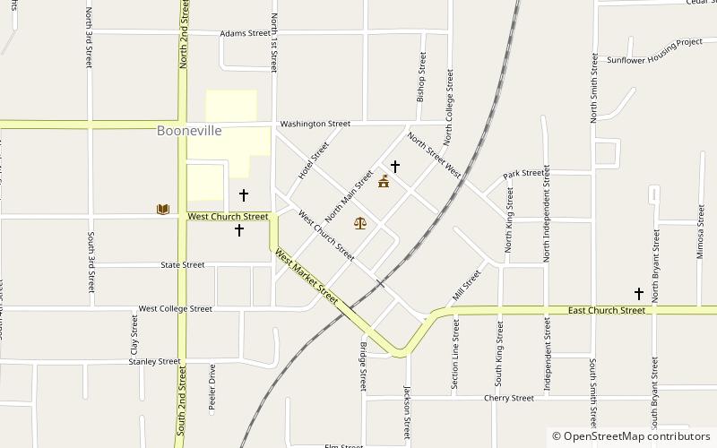 Downtown Booneville Historic District location map