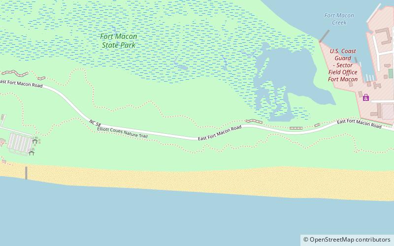 venganza de la reina ana fort macon state park location map