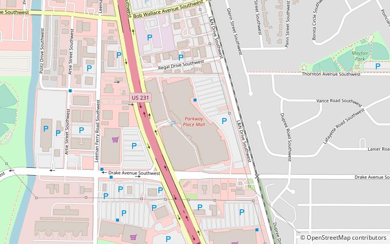 Parkway Place Mall location map