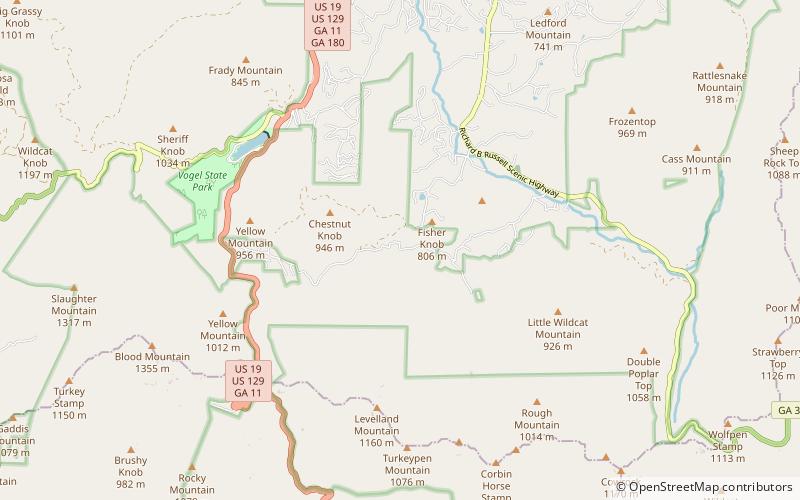 Helton Creek Falls location map