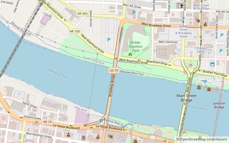 Broadway Bridge location map