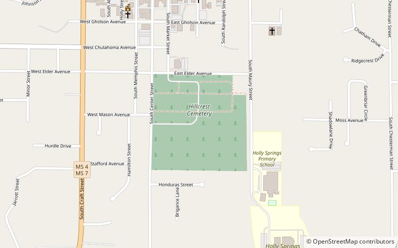 Hillcrest Cemetery location map