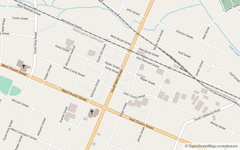 Laurinburg Commercial Historic District location map