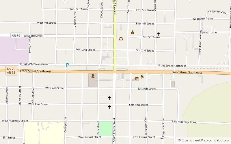 Lonoke Downtown Historic District location map