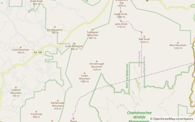 Horsetrough Mountain location map