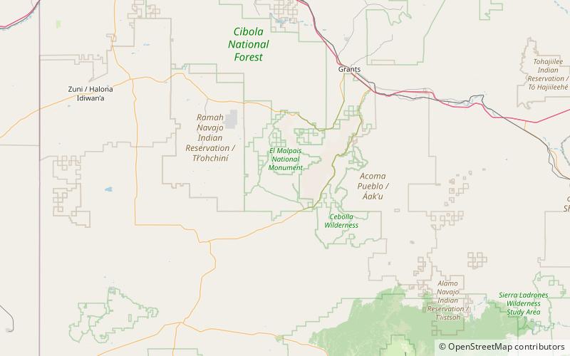 West Malpais Wilderness location map