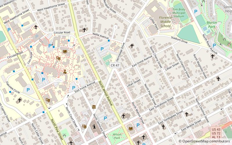 Walnut Street Historic District location map