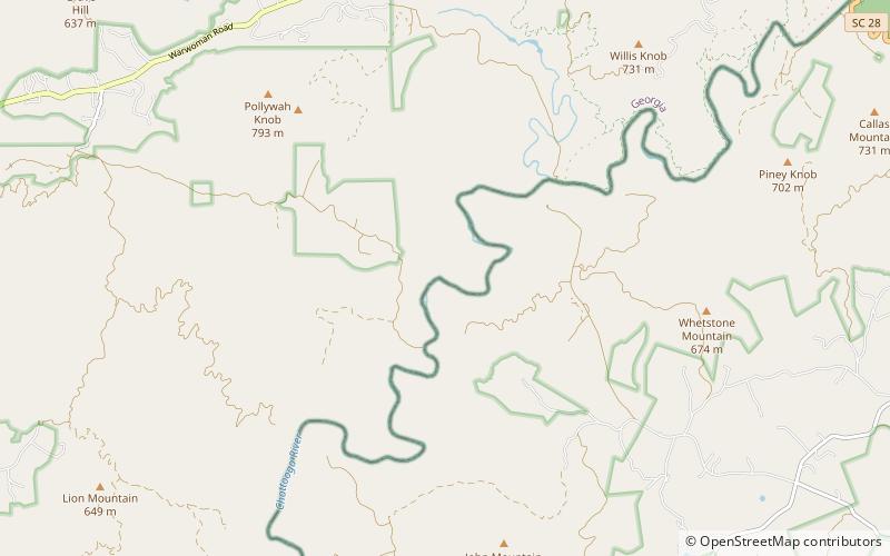 Dick's Creek Falls location map