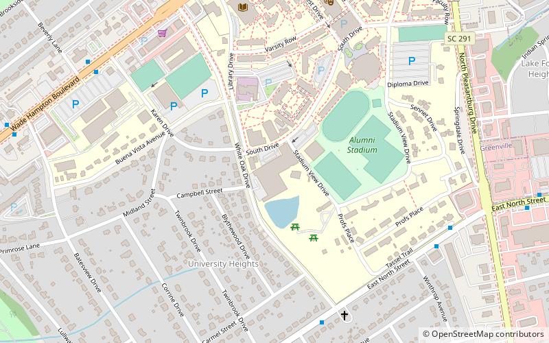 Alumni Stadium location map