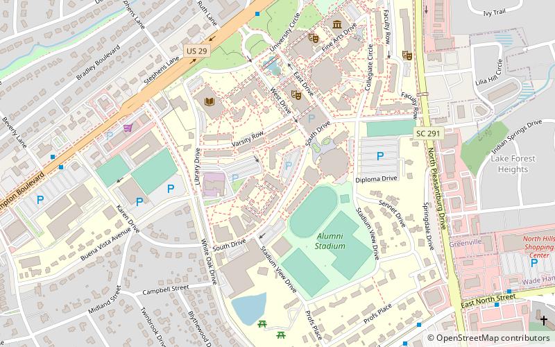Université Bob Jones location map