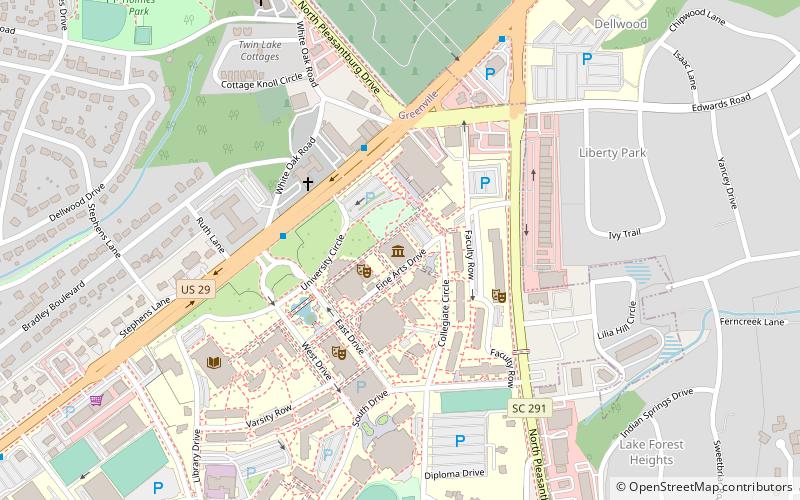 universite bob jones greenville location map