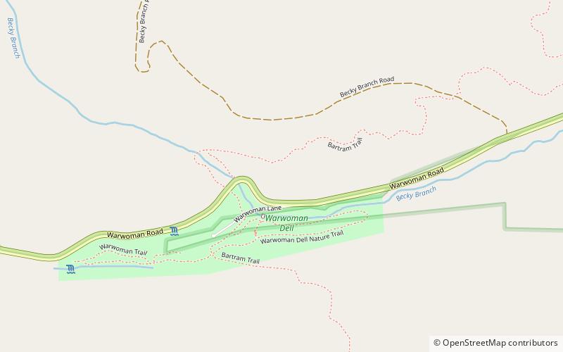 Becky Branch Falls location map
