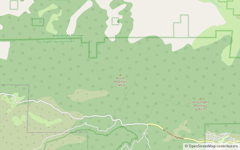 brush mountain bosque nacional los padres location map
